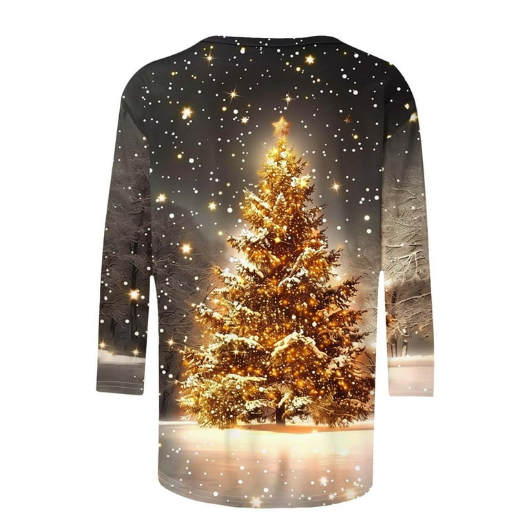 bnaln Christmas Sweatshirts for Women Tops Xmas Jumpers Dressy