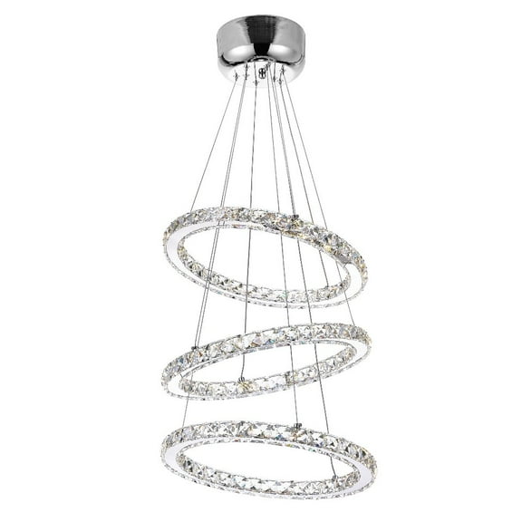 CWI Lighting Ring Transitional Metal LED Chandelier in Chrome