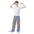 thumbnail image 2 of FORMRS Boys Pajama Pants with Pockets Size 6-8Y Kids Lounge Sleep Bottoms, Green Wavy Pattern, 2 of 8