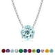 thumbnail image 1 of JeenMata Hermoso collar con colgante solitario de piedra natal de marzo de 1 quilate de talla redonda, aguamarina, chapado en oro blanco de 18 quilates, mujer, adulto, 1 of 6
