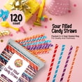 thumbnail image 3 of Sour Filled Candy Straws - 120 Count Bulk Bag - Tropical Punch, Orange, Cherry, Grape Flavors - Silly Stix Candy Straws For Holiday And Trick-Or-Treating, 3 of 7