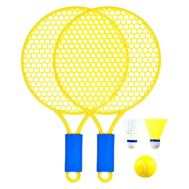 Raqueta de tenis para niños con pelota, volante, ligera, regalo para niños amarillo