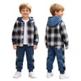 thumbnail image 3 of YDFCWXWBoys Cotton Clothing Sets Toddler Baby Boys Fall Outfit Plaid Hoodie Set (I, 6 Years), 3 of 9