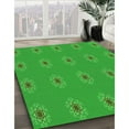 thumbnail image 3 of Ahgly Company Machine Washable Indoor Square Transitional Lime Green Area Rugs, 6' Square, 3 of 7