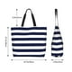 thumbnail image 5 of Fotbe Navy Blue And White Stripes Bolsa Tote Estética de Lona con Estampado para Mujer - Bolsa Reutilizable de Hombro Casual para Vacaciones, Compras, Trabajo y Gimnasio, 5 of 8