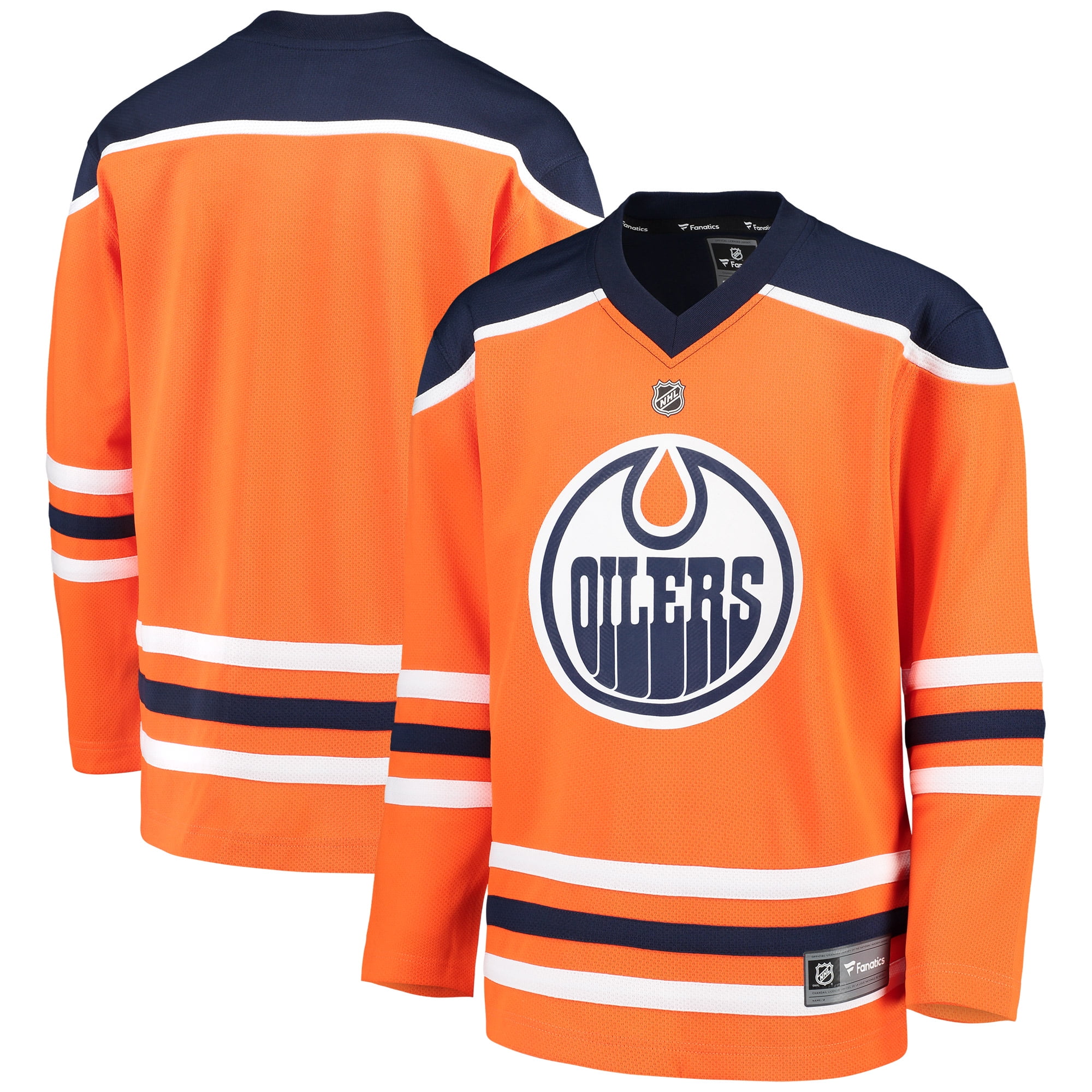 Edmonton Oilers Fanatics Branded Youth Home Replica Blank ...