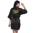 thumbnail image 6 of LYMAYTER S-2XL Womens Fashion Bathrobe Birthday Satin Short Robe New Gold Glitter Kimono Robe, 6 of 7