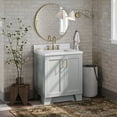 thumbnail image 2 of Ariel Taylor 30 In. Rectangle Sink Bathroom Vanity With Carrara White Quartz Countertop 1.5 Edge In Grey, 2 of 11