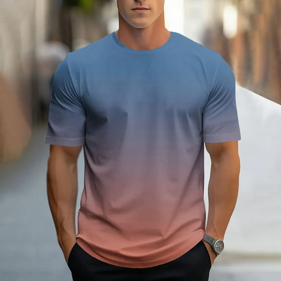 Elvqul Navy Shirts for Men Stylish Gym T-Shirts Sports Short Sleeve Pullover Lightweight Crew Neck Mens Shirts Graphic