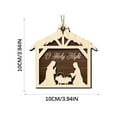 thumbnail image 3 of Vrorvz Wooden Nativity Hanging Ornament Christmas Decorations Christmas Ornaments Close Nature Wood Craft Crackproof Polished Indoor Centerpiece Mantel 3.9In Brown, 3 of 8