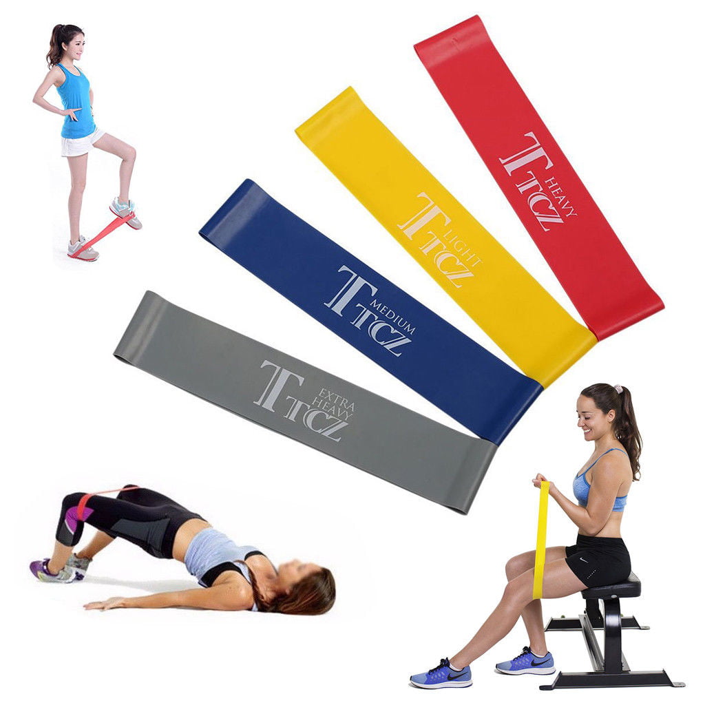 6 Level Resistance Exercise Loop Bands Home Gym Fitness Natural Latex set of 6 