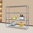 thumbnail image 3 of 4 Tier Adjustable Shelf Storage, Stainless Steel Heavy Duty Shelving Silver 59.1*17.7*61in for Shopping Malls, Supermarkets, Convenience Stores, 3 of 15
