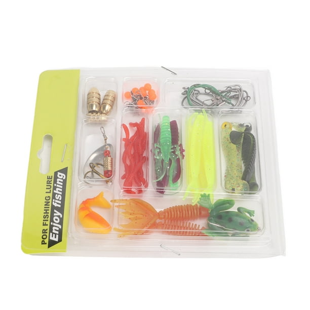 LHCER Metal Jig Soft Lure Set,Fishing Gear Lures Kit Set,52Pcs/set Metal Fishing  Lure Bait Set Crankbait Connector Jig Hooks Fishing Gear Lures Kit 