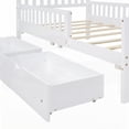 thumbnail image 3 of Twin Size Pine Wood Platform Bed with Two Storage Drawers and Guardrails, White for Bedroom, 3 of 14
