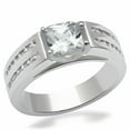 thumbnail image 1 of Alamode LO2070-10 Women Rhodium Brass Ring with AAA Grade CZ in Clear - Size 10, 1 of 1