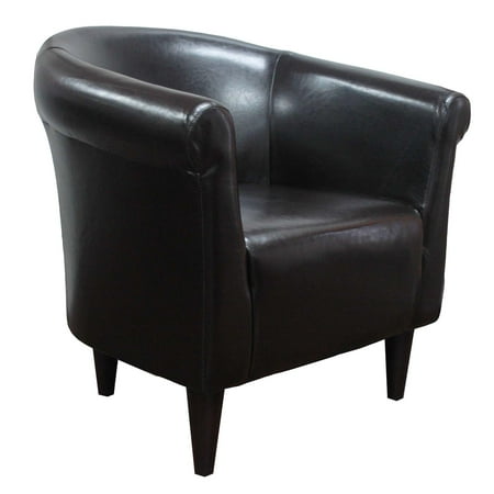 - Newport Club Chair - Leatherette Walnut