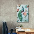 thumbnail image 3 of Epic Graffiti 'Blue Feathered Peacock I' by Lisa Audit, Canvas Wall Art, 26"x40", 3 of 8