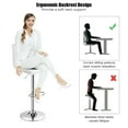 thumbnail image 6 of Bar Stool, Comfortable Swivel Adjustable PU Leather Bar Chair with Backrest, Soft Cushioned Seat, Footrest, Sturdy Metal Frame, Barstools for Kitchen, Pub, White, 6 of 8