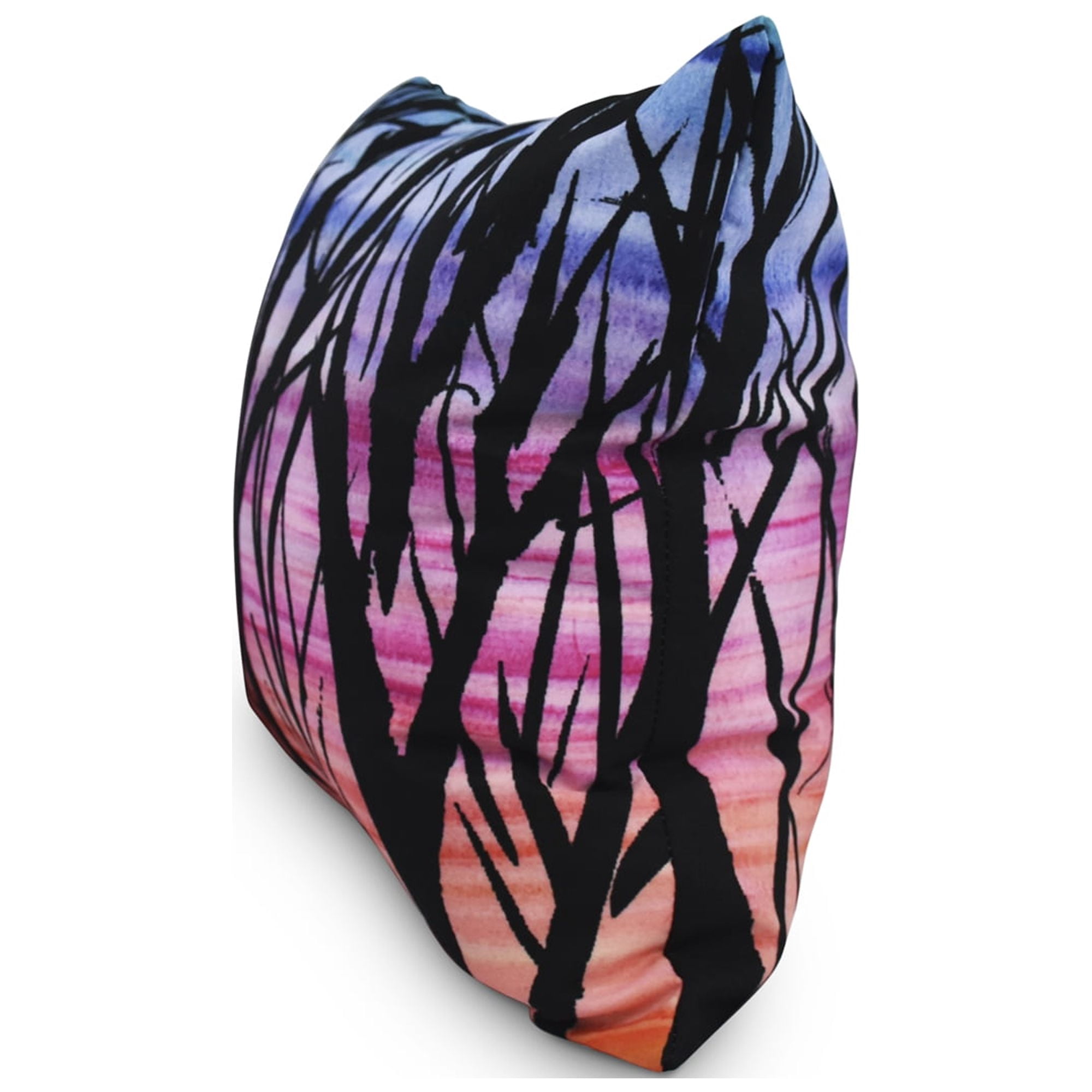 26 Inch Sunset Branches Multi Floral Print Decorative Throw Pillow