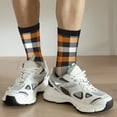 thumbnail image 6 of Picia Orange Plaid Print Athletic Socks for Men & Women – Cushioned Moisture-Wicking Crew Socks for Sports, Running, and Training, Soft & Breathable Size 5-11, 6 of 6