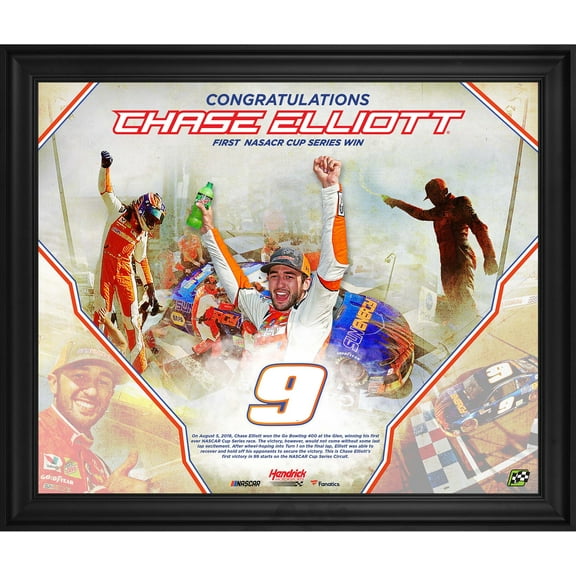 Chase Elliott Framed 20" x 24" First Monster Cup Victory Collage