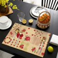 thumbnail image 4 of Pioneer Flower Floral Print Pattern Summer Placemats Table Placemats Set Of 4-Linen Kitchen Washable Placemats Table Mats 12x18 Inch Non-Slip Heat Resistant, 4 of 5