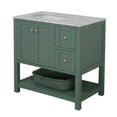 thumbnail image 4 of Lakeshore 36" Bathroom Vanity with Sage Green Cabinet and Carrara Marble Top, 4 of 6
