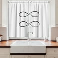 thumbnail image 2 of Ambesonne Love Kitchen Curtains, Infinity Monochrome, 55"x39", Black White, 2 of 3