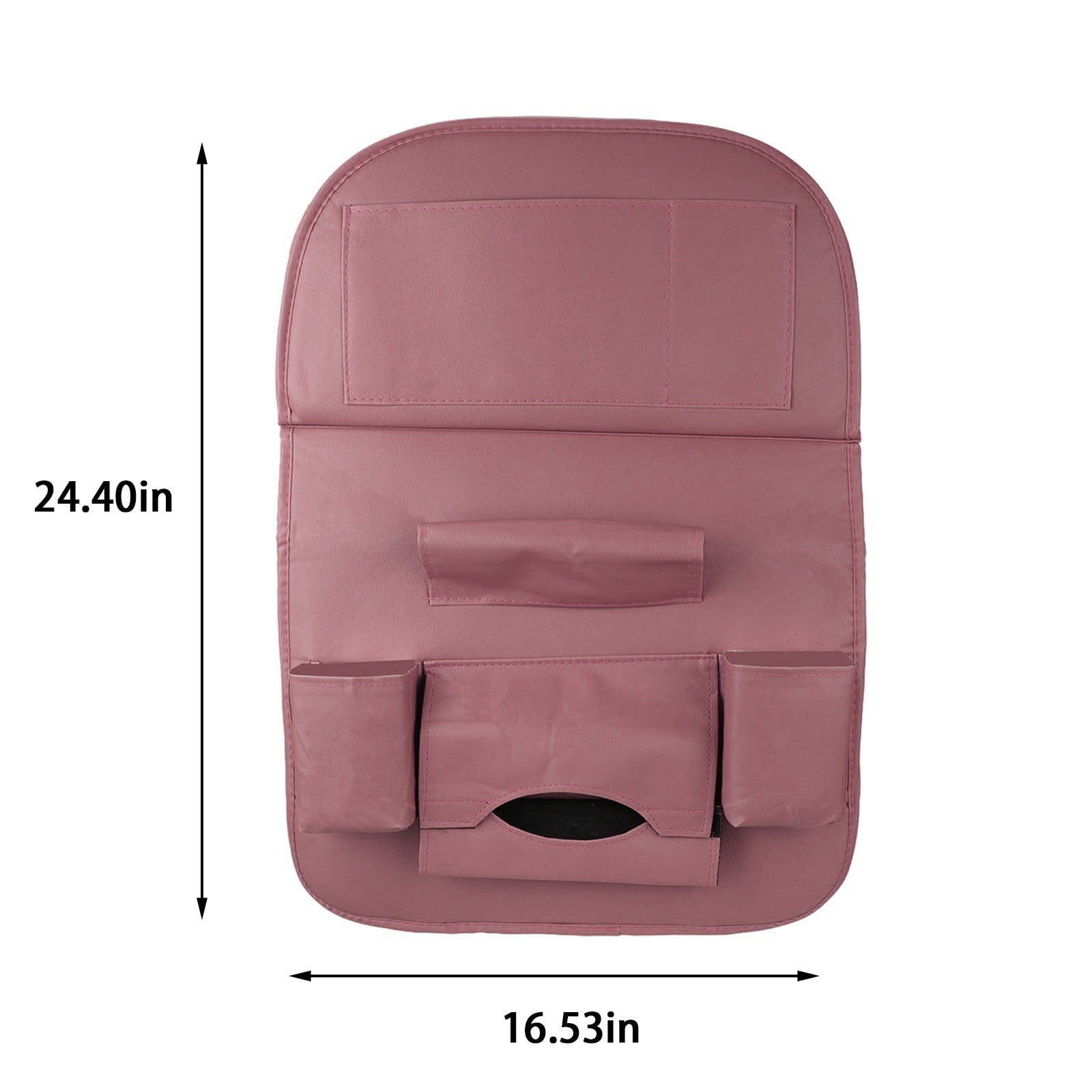 Car Seat Organizer - 24.4"x16.53" PU Leather Backseat Storage Bag with Folding Tray, Multifunctional for Phone Food Toys and Road Trip Organization