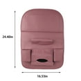 thumbnail image 3 of Leather Car Seat Storage Bag, Multifunctional Backseat Organizer with Foldable Tray, Mobile Phone Holder, Tissue and Bottle Storage, Travel and Family Car Use, 3 of 7