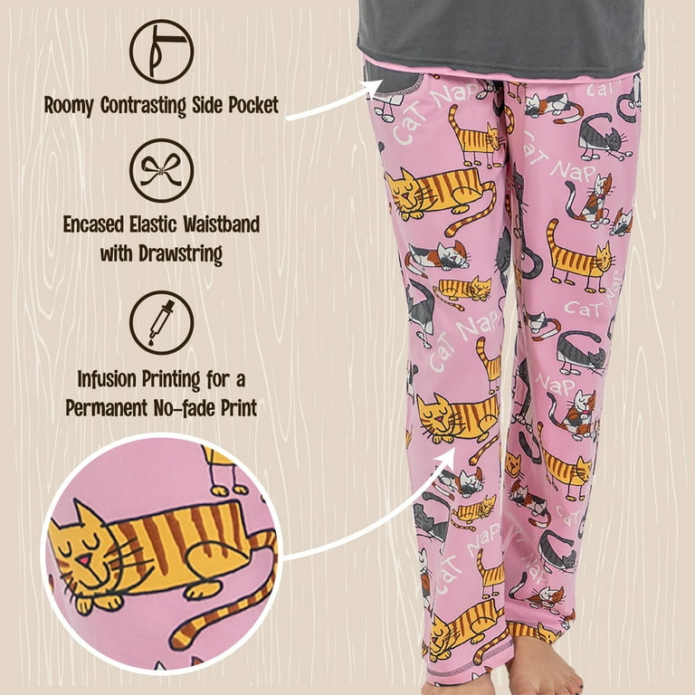 LazyOne Pajamas for Women, Cute Pajama Pants and Top Set, Separates, Cat,  Nap, Animal 