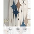 thumbnail image 6 of Brown Green Diamond Sheer Curtains 45 Inch Length 2 Panels Set for Living Room/Bedroom, Modern Geometric Middle Century Beige Kitchen Curtains Grommet Semi-Sheer Curtains Window Treatments 42"x45"x2, 6 of 7