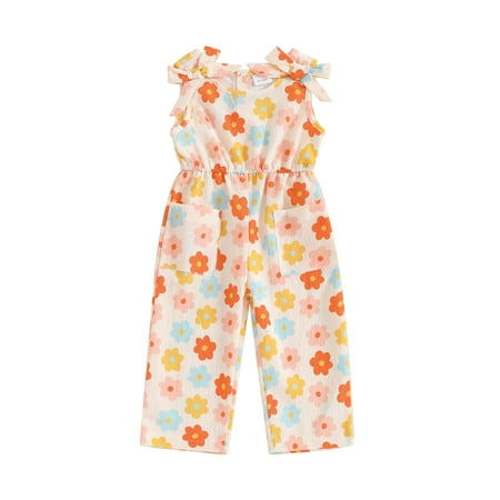 

CocMouse Toddler Girls Romper Jumpsuit Flower Print Sleeveless Overalls