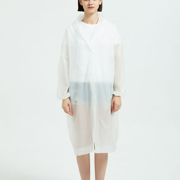 Rain Ponchos for Adults Reusable, 2 Pcs Raincoats Emergency for Women Men with Hood and Drawstring