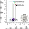 thumbnail image 7 of Round Split Shank Ring Amethyst Cubic Zirconia White Tone 925 Sterling Silver, Size 7, 7 of 7
