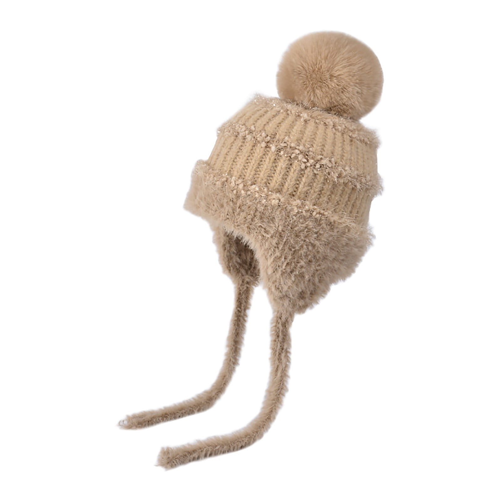 Wancir Women Winter Peruvian Cover Ears Beanie Hat Ear Flaps Sherpa Ski Snow Hats Knit Fleece Lined