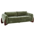 thumbnail image 4 of Christopher Knight Home 89" Chenille Upholstered Sofa, 3-Seat Couch with Foam Cushions and Wood Legs, Olive Green, 4 of 13