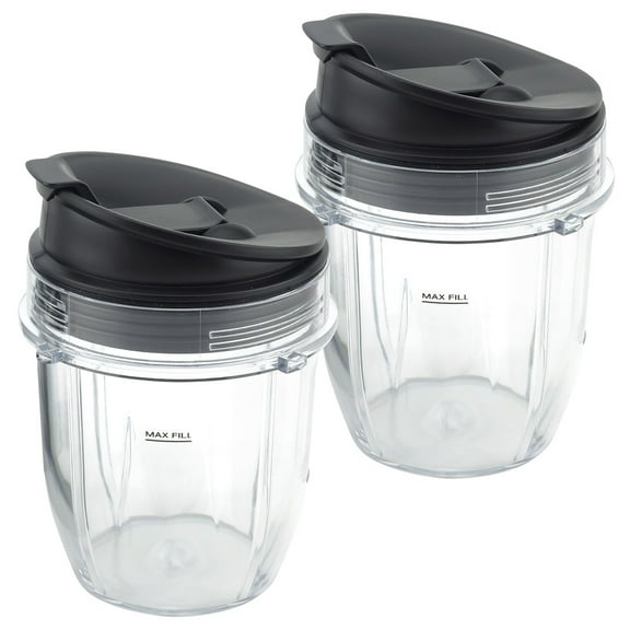 2 Pack 12 oz Cup with Sip & Seal Lid Replacement Part Compatible with Nutri Ninja Auto-iQ 426KKU450 408KKU641