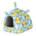 thumbnail image 4 of Casita colgante para pájaros, nido para loros, cama acogedora para hámsteres, escondite de mesa para mascotas, accesorio versátil, forrado de felpa, Animal amarillo, 4 of 8