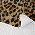 thumbnail image 5 of Meiyoeat Textured Leopard Print Bed Spread Queen,Retro Furry Animal Pattern Queen Coverlet Set,Brown Black, 5 of 7