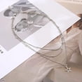 thumbnail image 2 of Boho Layered Star Necklace Choker Chain Silver Star Pendant Necklace, 2 of 5