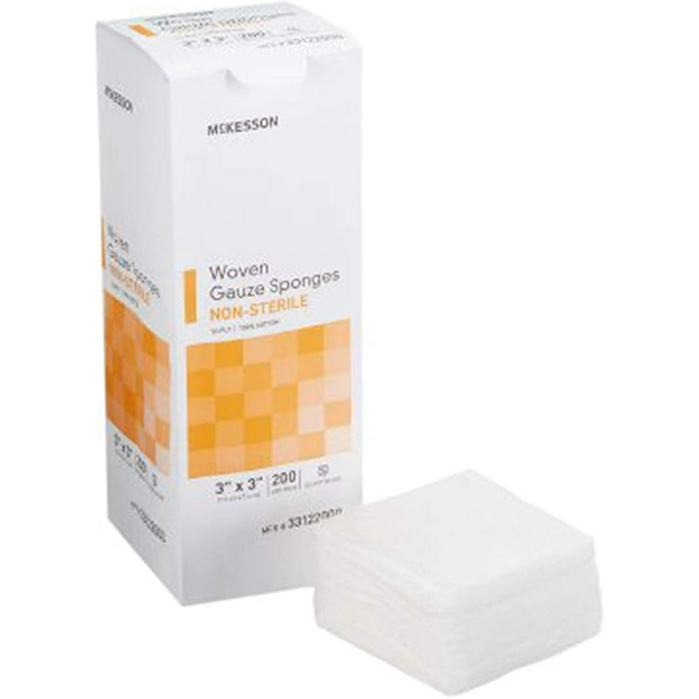 Woven Gauze Sponges 3" x 3". Case of 4000 12ply Cotton sponges for