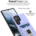 thumbnail image 2 of CoverON For Samsung Galaxy S22 Ultra Case, KickStand Ring Credit Card slot Rugged Phone Cover Magnetic holder, Lavender, 2 of 10
