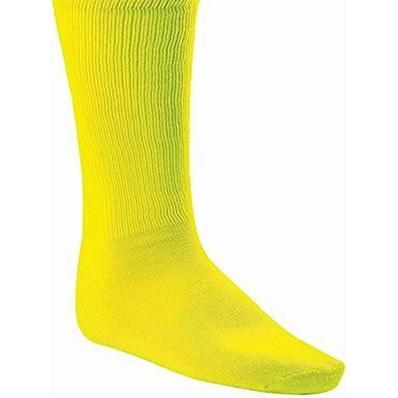 Champion Sports Rhino® All Sport Socks - Machine Washable Sport Sock - for Baseball, Football, Soccer - Cushioned Tube Sock - Stay-in-Place Fit - Size L/10-13 - Neon Yellow