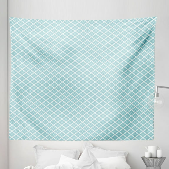 Aqua Tapestry, Ocean Themed Pattern Swirled Waves Seascape in Oviform Maritime Surfing Design, Fabric Wall Hanging Decor for Bedroom Living Room Dorm, 5 Sizes, Pale Blue White, by Ambesonne