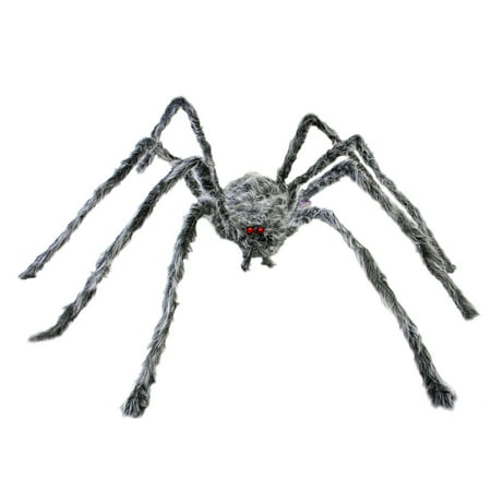 6ft Oversized Realistic Spider Halloween Prop Decoration, Creepy Grey Black Fur