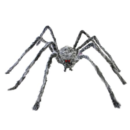 6ft Oversized Realistic Spider Halloween Prop Decoration, Creepy Grey Black Fur