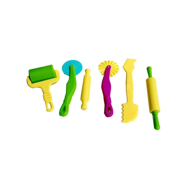 EeaseMX Juego de 6 moldes de plastilina de colores para hacer tú mismo, kit de herramientas de masa inteligente con herramientas de extrusión para el hogar, interior y exterior, juguete para niños.