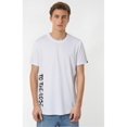thumbnail image 1 of Camiseta informal de moda para hombre con estampado de letras: cuello redondo, manga corta, tejido elástico, lavable a máquina. Ideal para verano y tiempo libre., 1 of 5