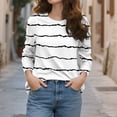 thumbnail image 4 of Holzkary Women's Casual Long Sleeve Striped Shirts Color Block/Solid Blouses Crewneck Sweatshirts Cute Loose Fit Pullovers Tops Women's Fashion Spring Summer Casual Long Sleeve Loose Shirt Top White L, 4 of 7